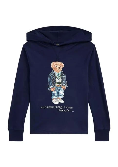Ralph Lauren Lauren Childrenswear Boys 8 20 Polo Bear Jersey Hooded T Shirt 1