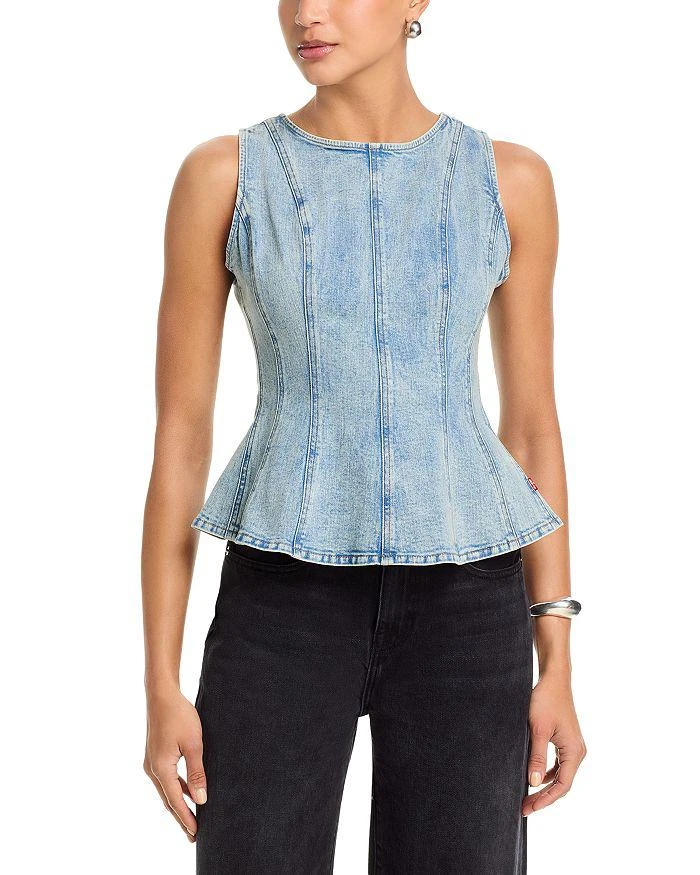 Levi
s Leighton Peplum Seamed Denim Top
