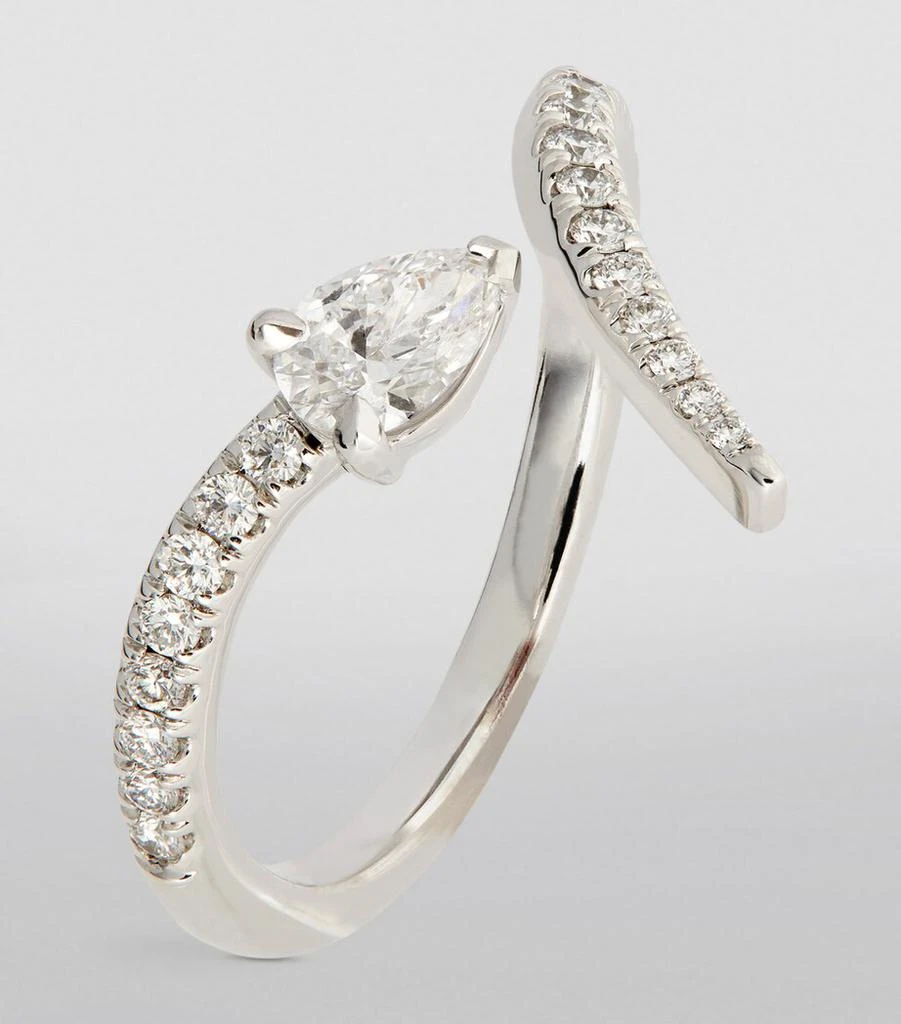 Engelbert White Gold and Diamond Swirl Ring 2