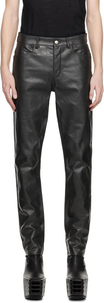 Rick Owens Black Hollywood Tyrone Leather Pants 1