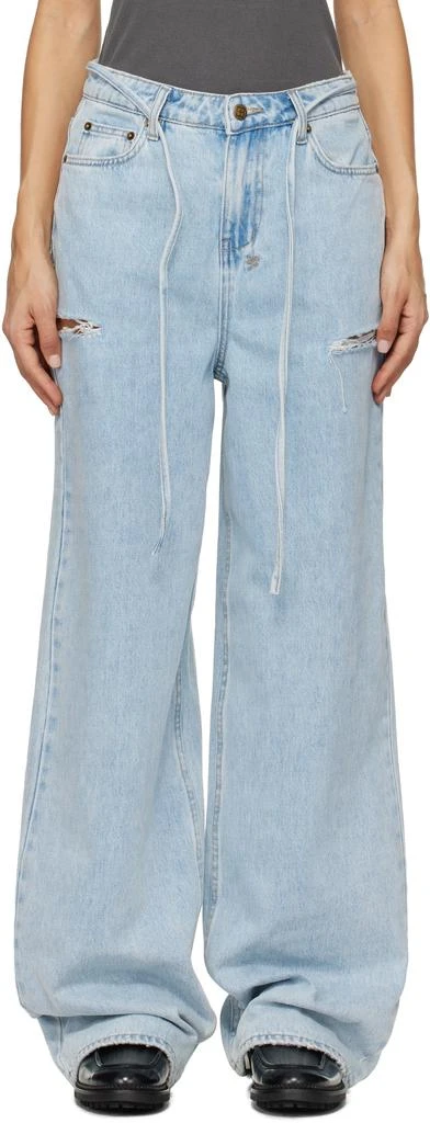 Ksubi Blue Baggy Rollin Kut Out Jeans 1