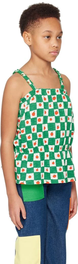 BOBO CHOSES Kids Green 
Off-White Tomato All Over Tank Top 2