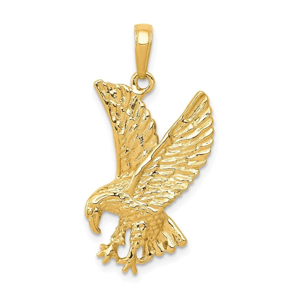 Diamond2Deal 14k Yellow Gold Eagle Charm Pendant 1