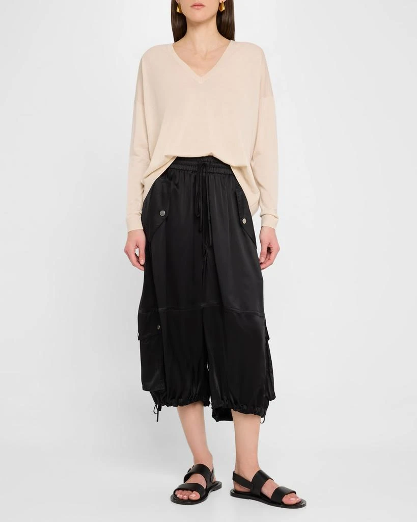 CO Braies Silk Wide-Leg Crop Cargo Pants 2