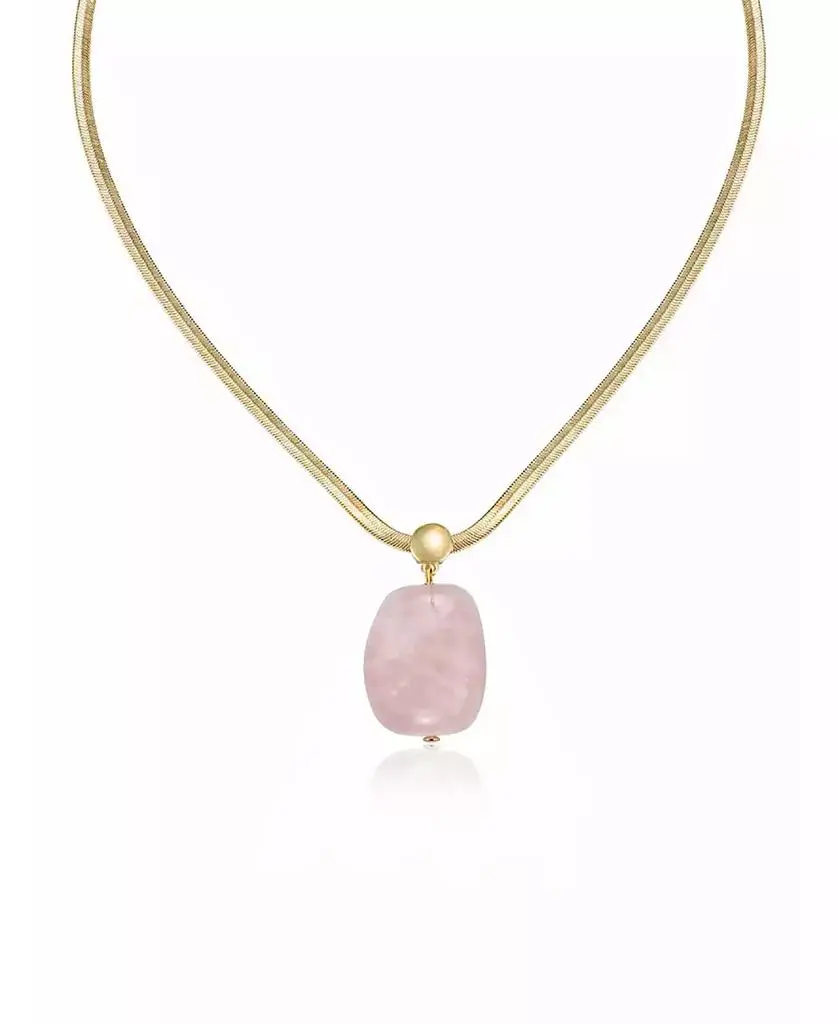 Ettika Jewelry Gold-Plated Rose Pendant Snake Chain Necklace