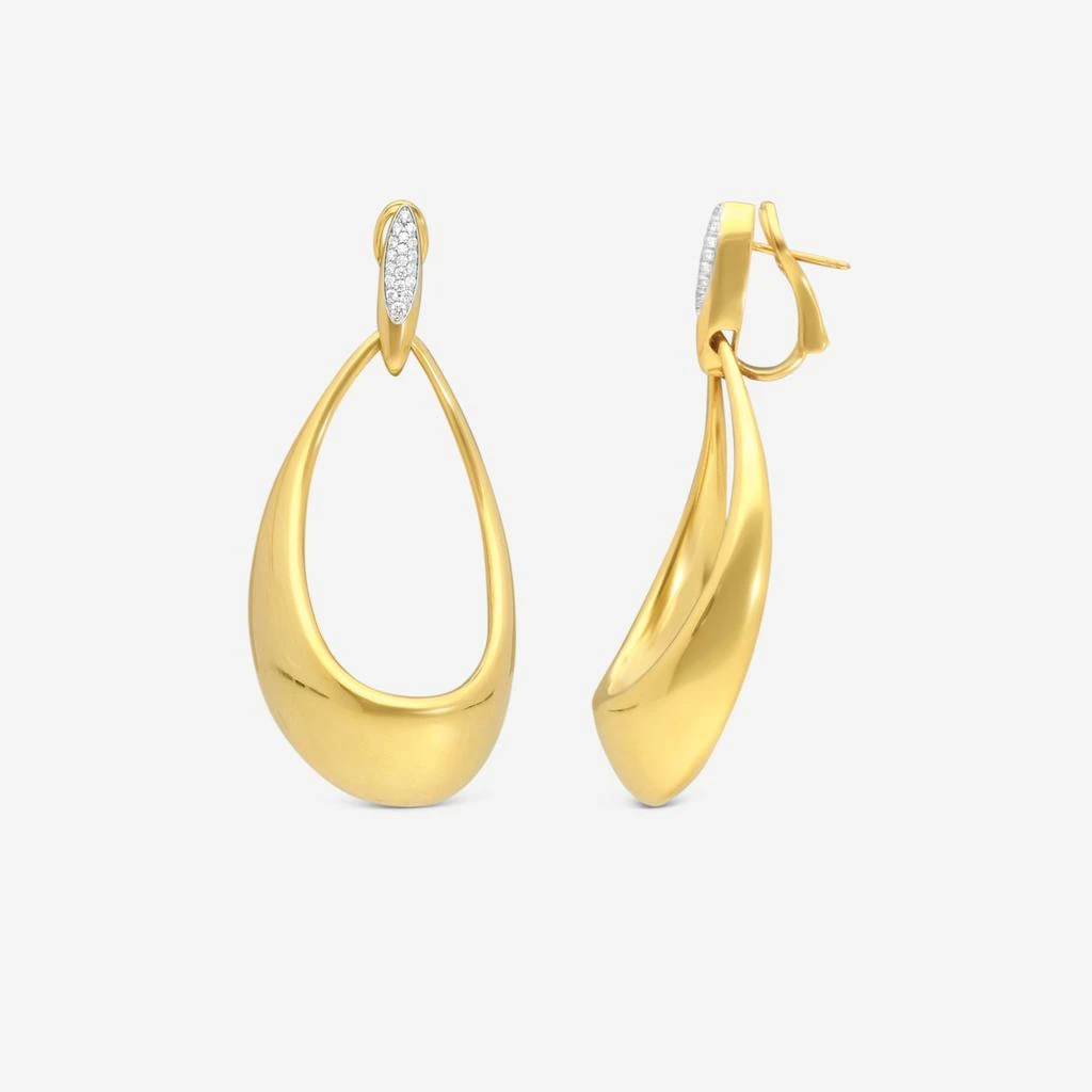 Roberto Coin Roberto Coin Oro Classic 18K Yellow & White Gold Diamond Drop Earrings 7772035AJERX 3