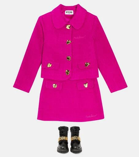 Moschino Logo leather boots 2