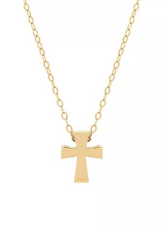Belk & Co. Co. Square Cut Cross Pendant Necklace In 10K Yellow Gold