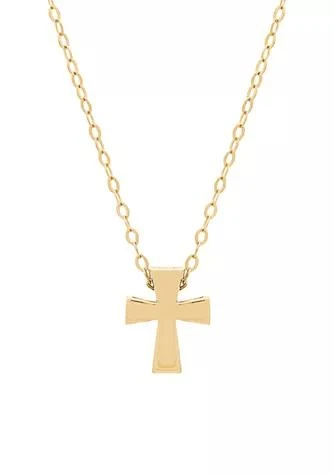 Belk & Co. Co. Square Cut Cross Pendant Necklace In 10K Yellow Gold 1