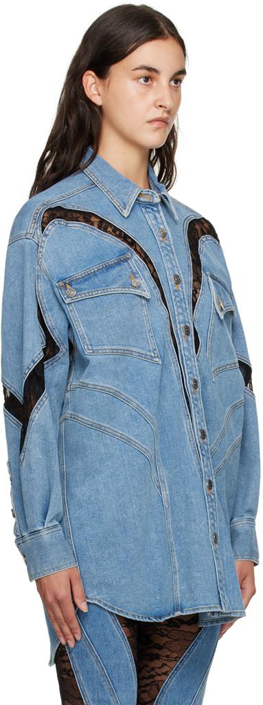 Mugler Blue Lace Denim Shirt