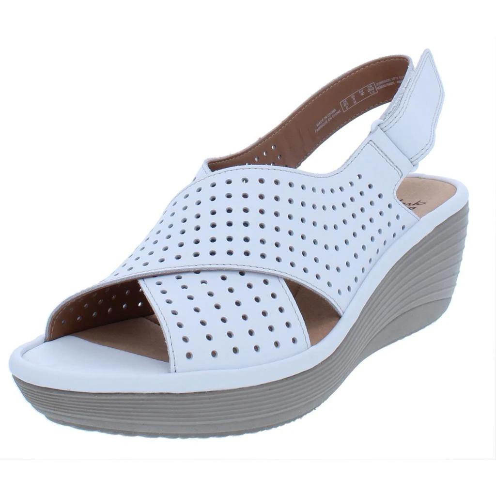 Clarks Reedly Variel Womens Perforated Slingback Wedge Sandals 3