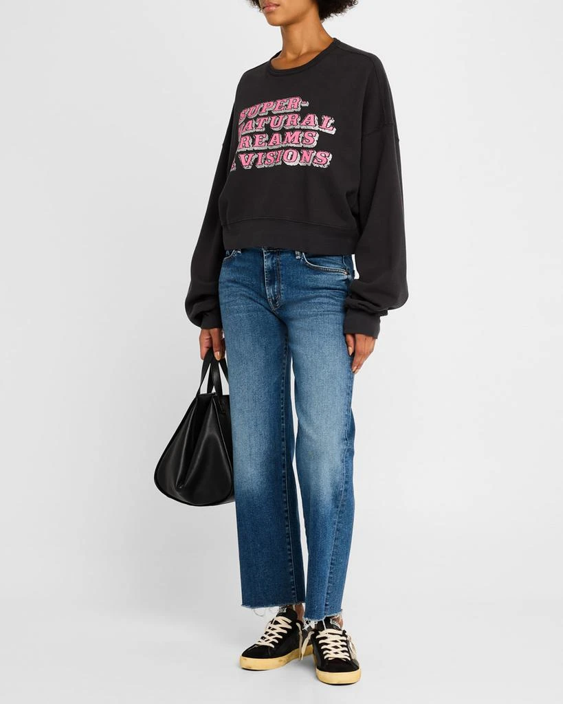 MOTHER The Mid-Rise Rambler Zip Ankle Fray Jeans 2