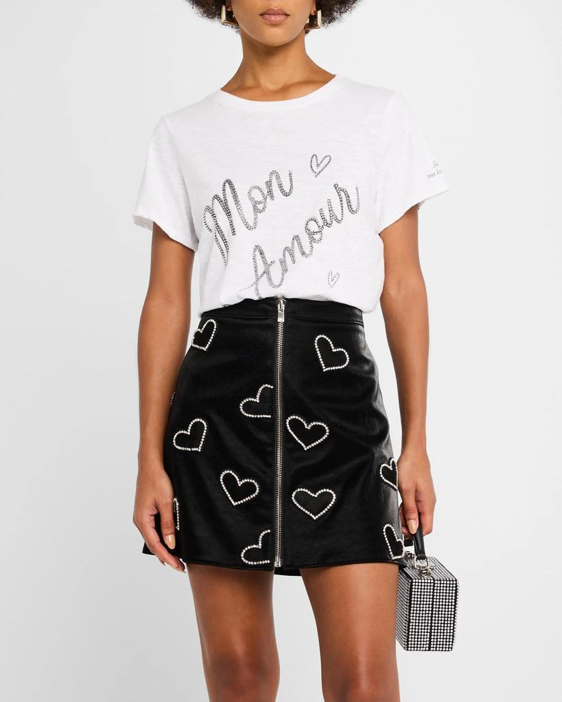 Cinq a Sept Mon Amour Rhinestone Cotton Tee 4