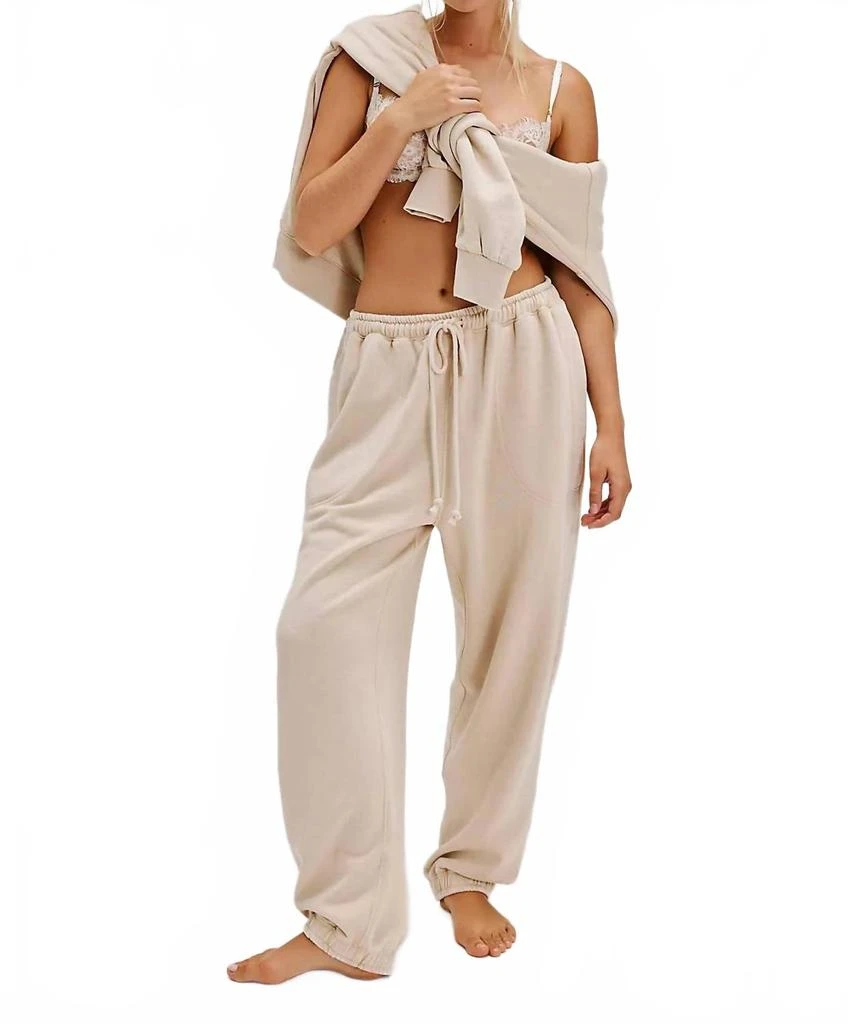 Free People Slow It Down Jogger Pants In Morning Oat