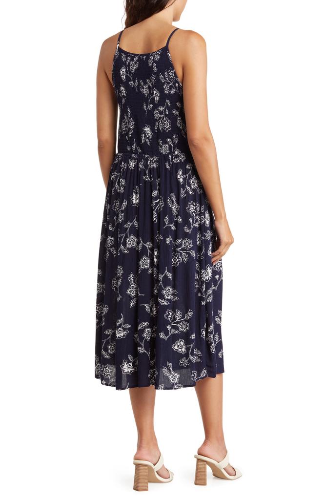 C & C California Casey Floral Halter Neck Midi Dress