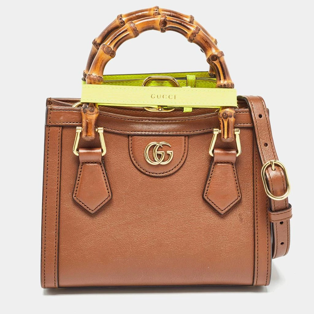 Gucci Gucci Brown Leather Mini Diana Tote 1