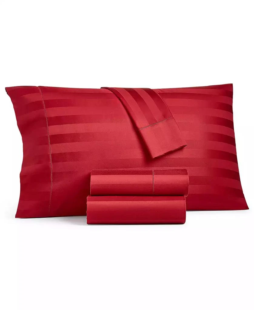 Charter Club LAST ACT! 1.5" Stripe 550 Thread Count 100% Cotton 4-Pc. Sheet Set, Full, Exclusively at Macy’s
