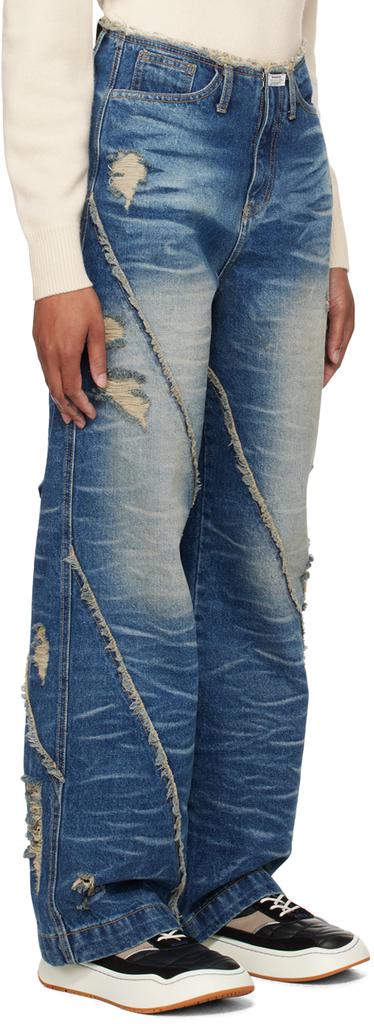 ADER error Blue Frayed Jeans