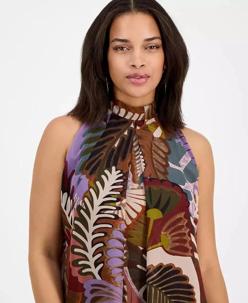 Robbie Bee Women's Printed Mock-Neck Shift Dress 3
