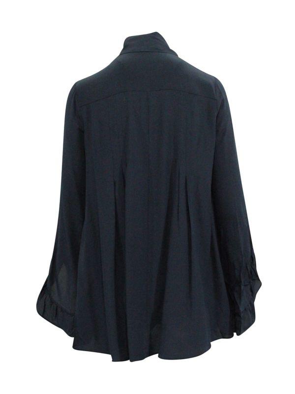PETER PILOTTO Long Sleeve Silk Bow Blouse