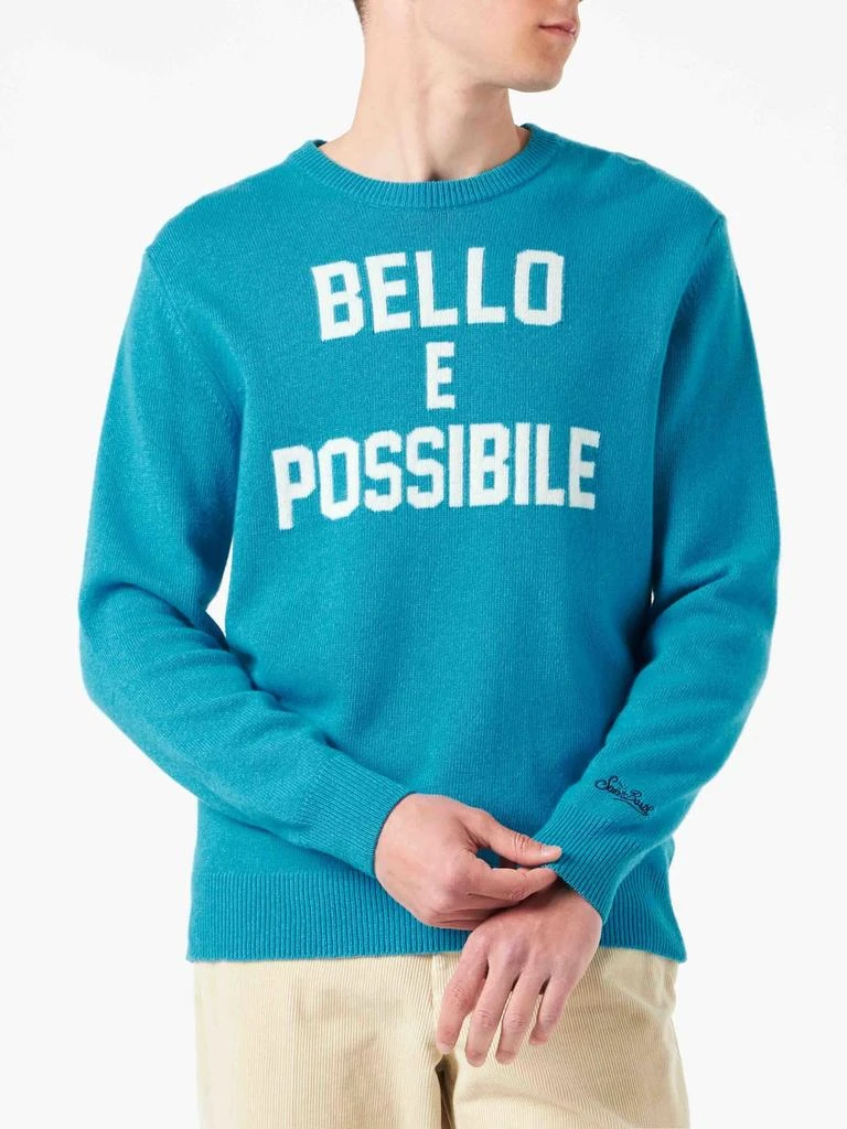 Mc2 Saint Barth Man Sweater With Bello E Possibile Print 1