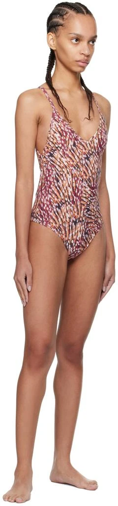 Isabel Marant Beige & Pink Swan One-Piece Swimsuit 4