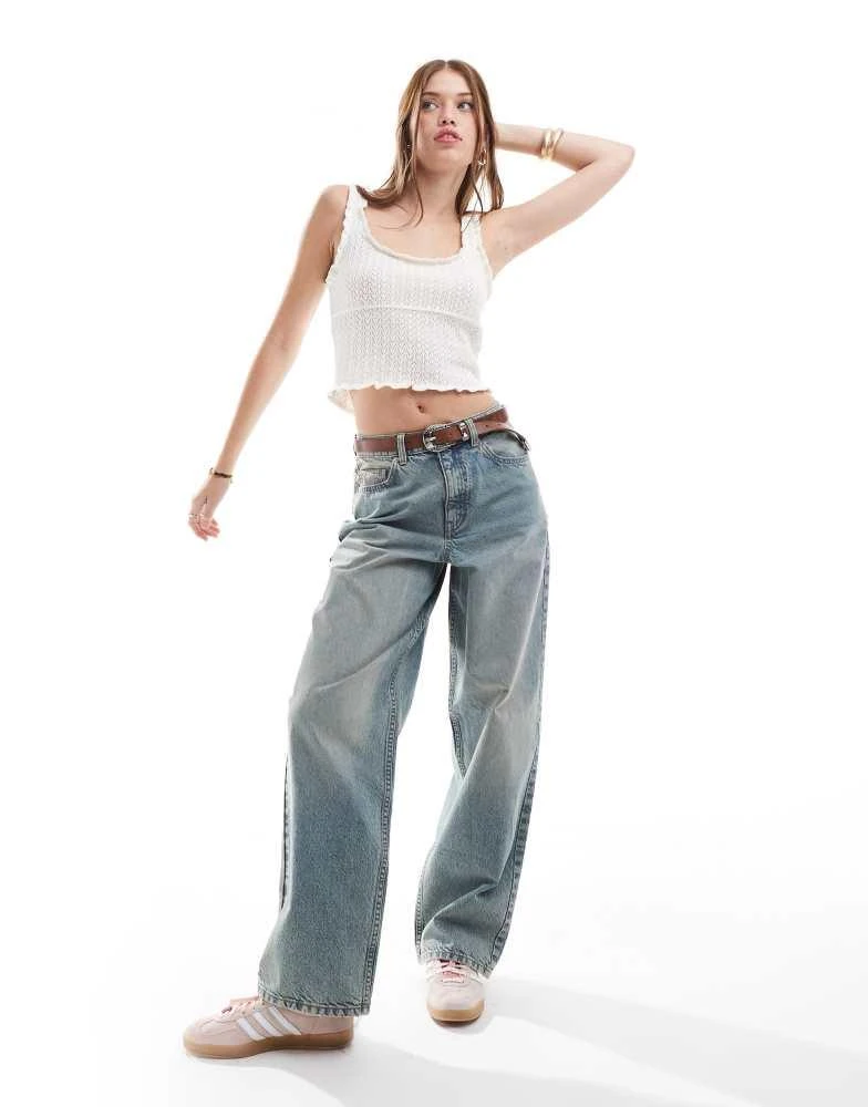 Miss Selfridge Miss Selfridge baggy jean in dirty wash 5
