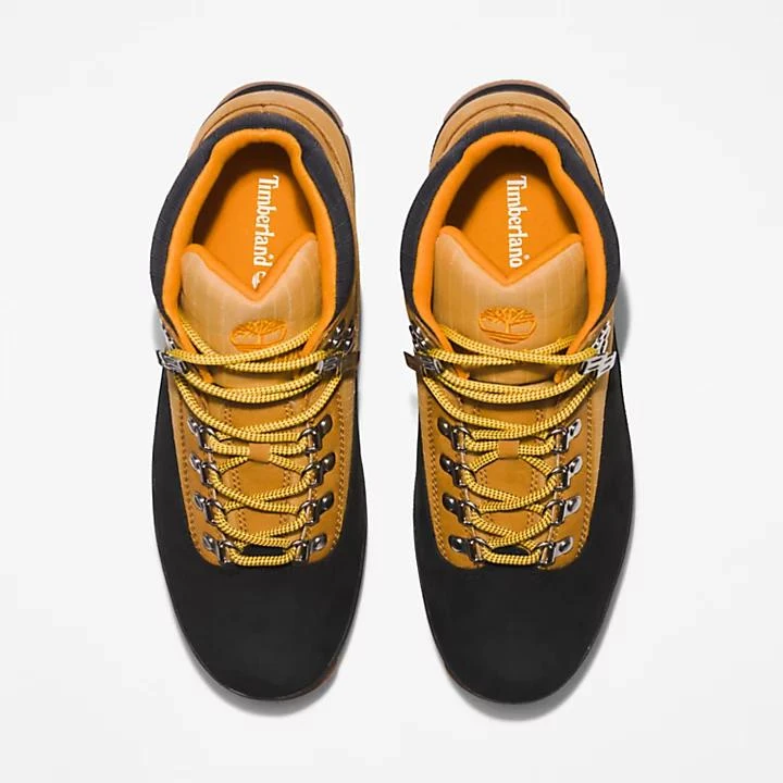 Timberland Euro Hiker Hiking Boot for Men in Black with Yellow 2
