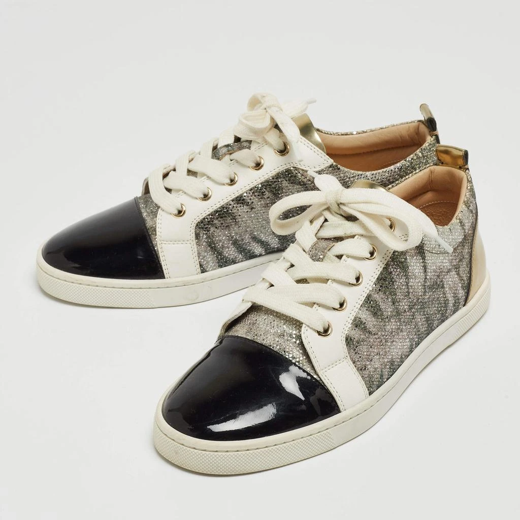 Christian Louboutin Christian Louboutin Multicolor Coarse Glitter and Leather Gondoliere Sneakers Size 36.5 2