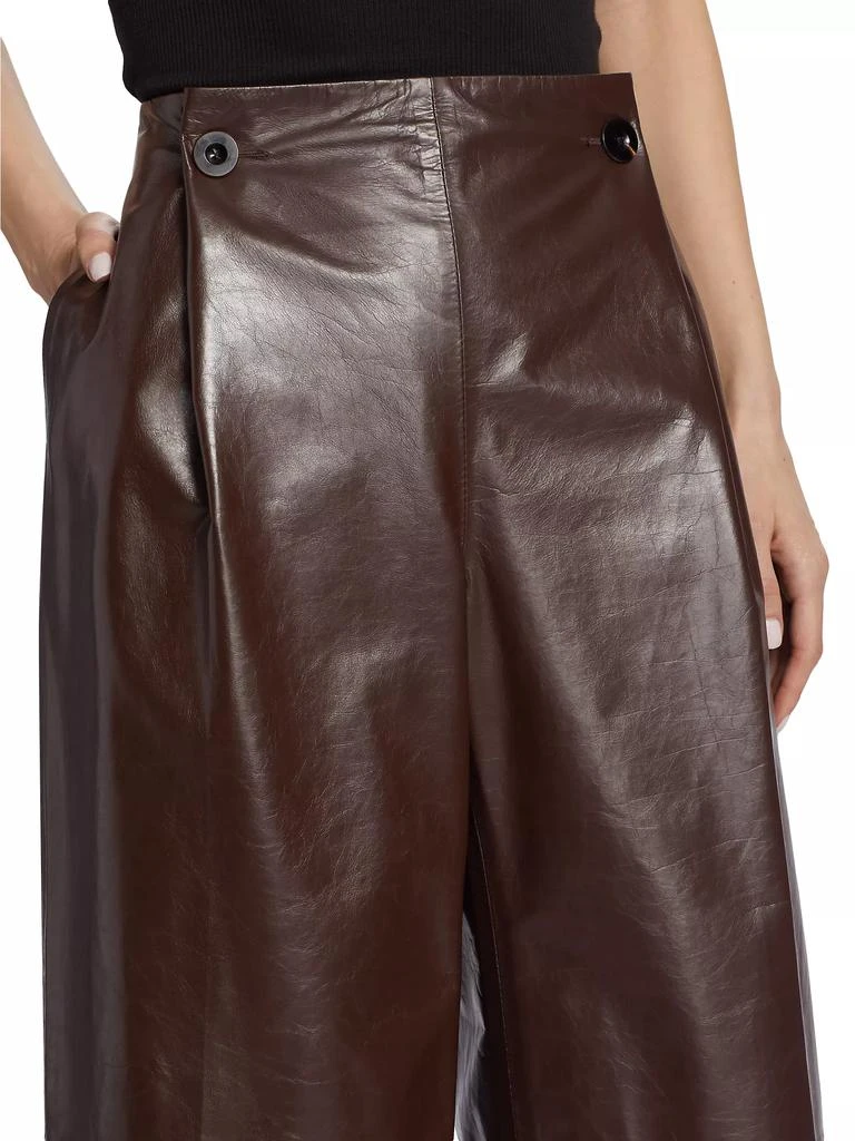 Rosetta Getty Pleated Flared Leather Pants 6