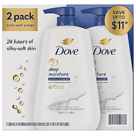 Dove Dove Deep Moisture Renewing Body Wash, 30.6 fl. oz., 2 pk.