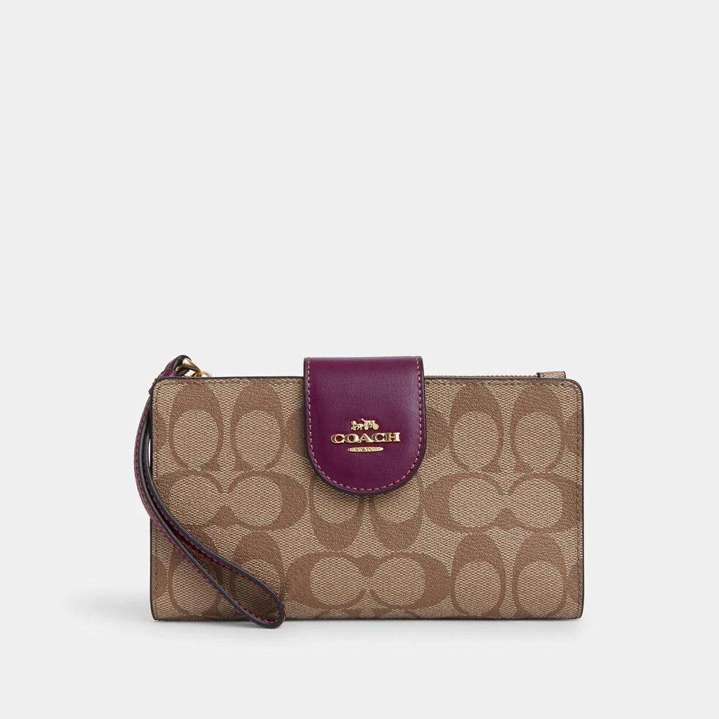 Coach Tech Wallet In Colorblock Signature Canvas 1