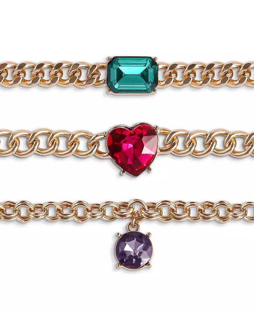 Jessica Simpson 3-Piece Chunky Gemstone Chain Bracelet Set 4