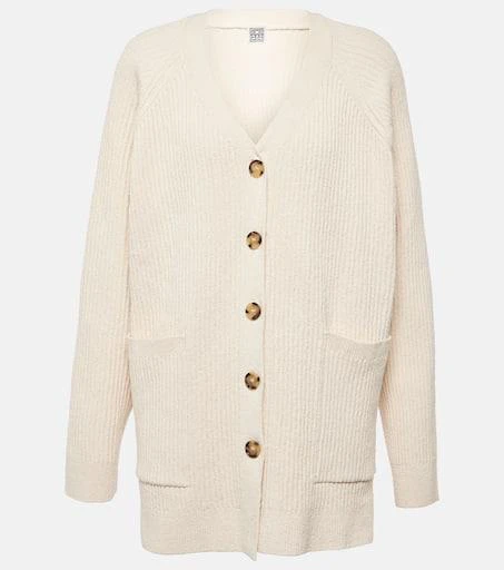 Totême Oversized cotton-blend bouclé cardigan 1