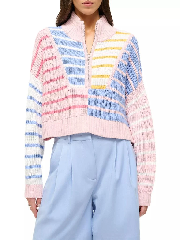 Staud Hampton Quarter-Zip Cotton-Blend Sweater 3