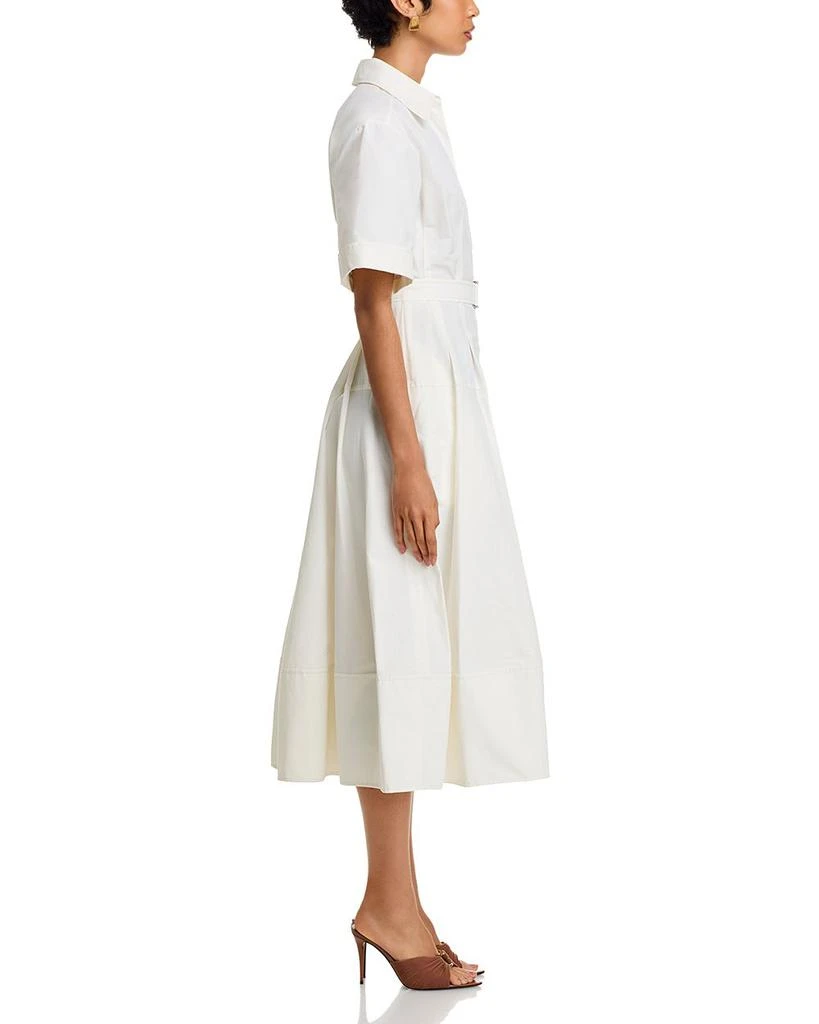 SIMKHAI Deanna Short Sleeve Belted Poplin Midi Dress 5