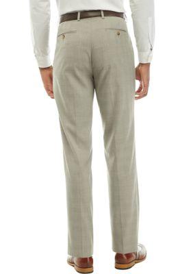 CHAPS Tan Plaid Dress Pants