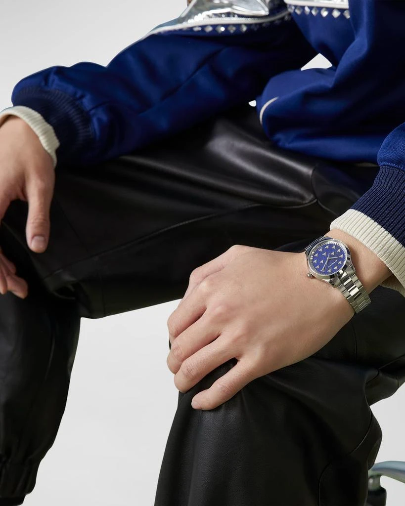 Gucci Signature Bee Automatic Bracelet Watch with Blue Lapis Dial 2