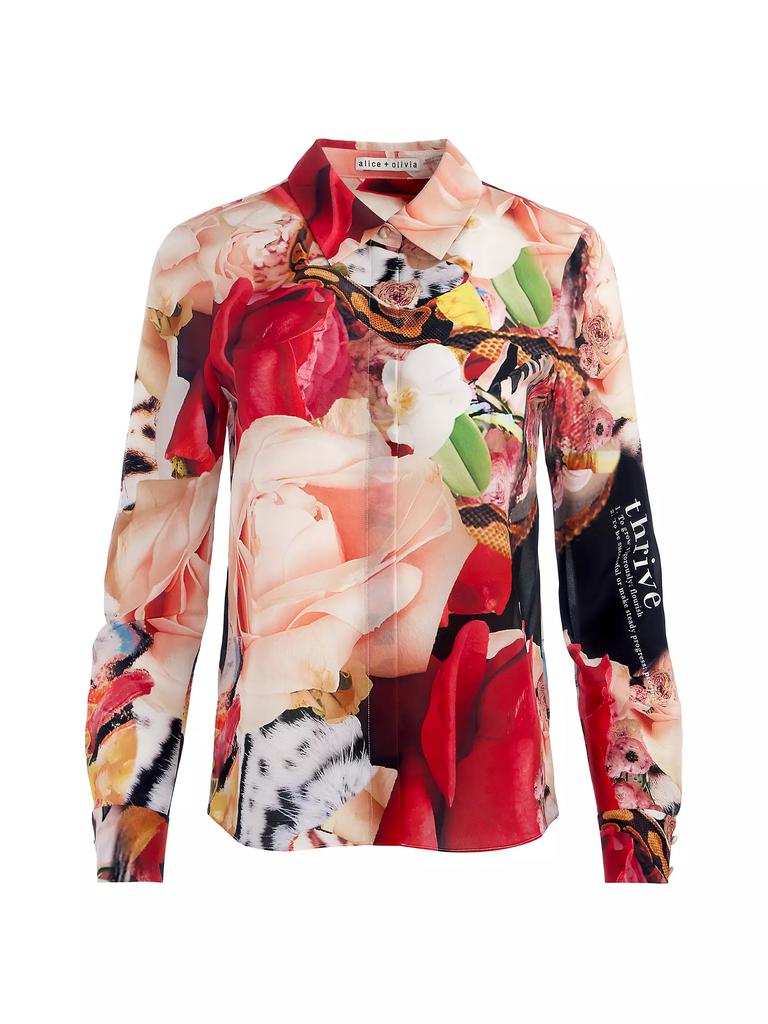 Alice + Olivia A+O x Kelly Dabbah Willa Floral Shirt