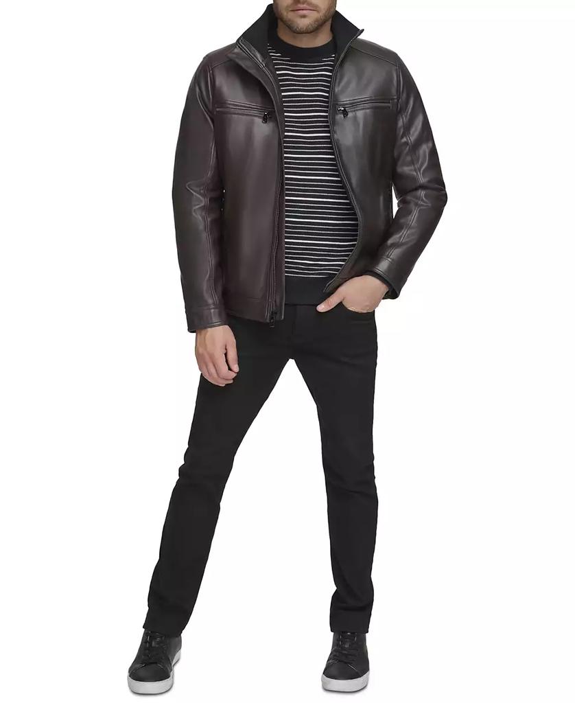 Men s Faux Leather Moto Jacket Created for Macy s Black S