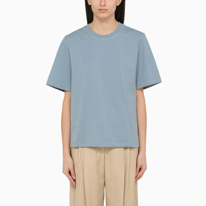 By Malene Birger Large round-neck blue T-shirt in organic cotton 1