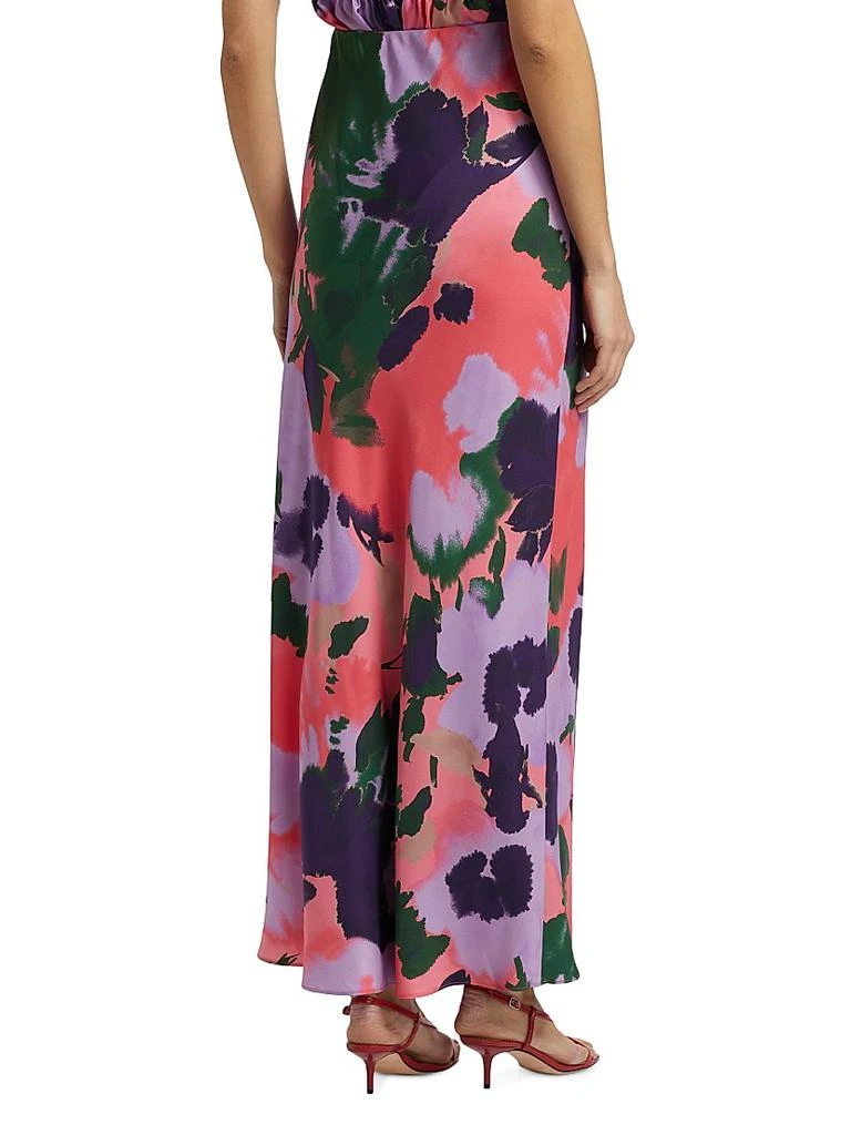 FIGUE Julita Floral Silk Pull-On Maxi Skirt 5