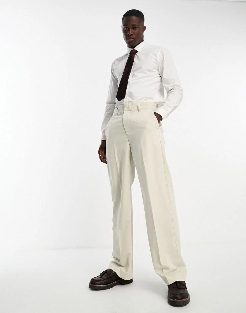 Only & Sons Only & Sons loose fit suit trousers in beige 1