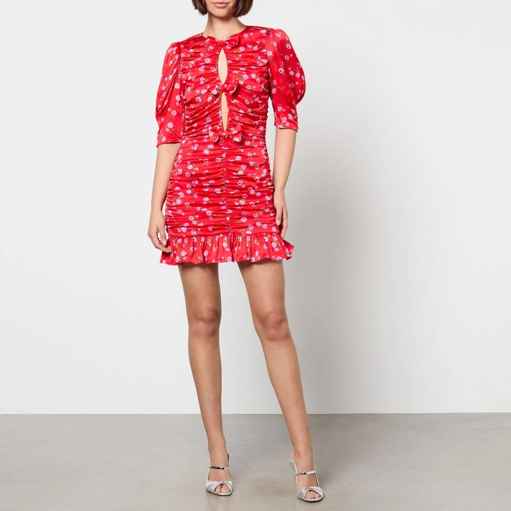 ROTATE Birger Christensen Rotate Birger Christensen Floral-Print Crepe Mini Dress 3