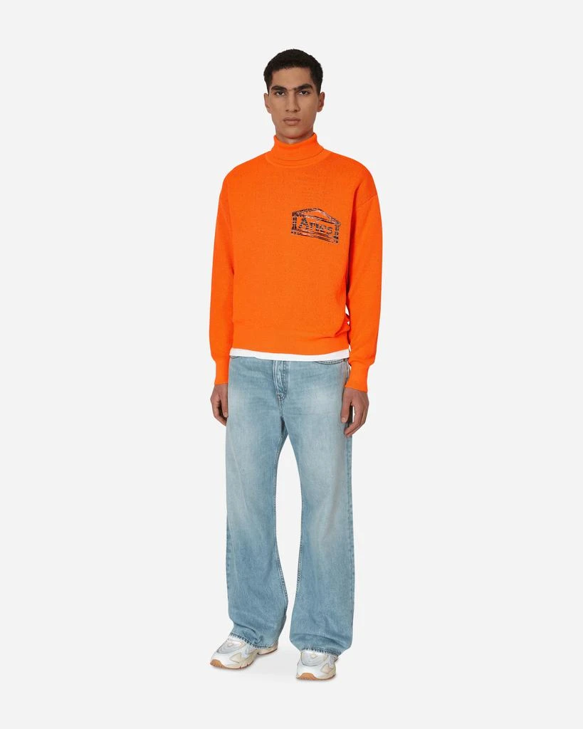 Aries Temple Fluro Turtleneck Sweater Orange 4