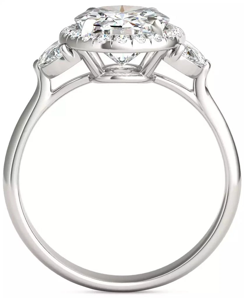 Charles & Colvard Moissanite Oval Halo Three Stone Ring (3-3/4 ct. t.w.) in 14K White Gold 3