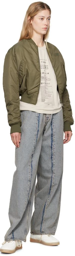 MM6 Khaki Embroidered Bomber Jacket 4