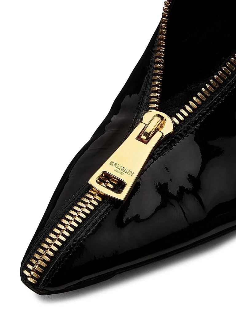 Balmain 95MM Patent Leather Zip Wedge Pumps 6