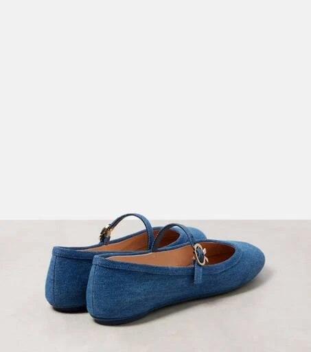 Gianvito Rossi Carla denim Mary Jane flats 2