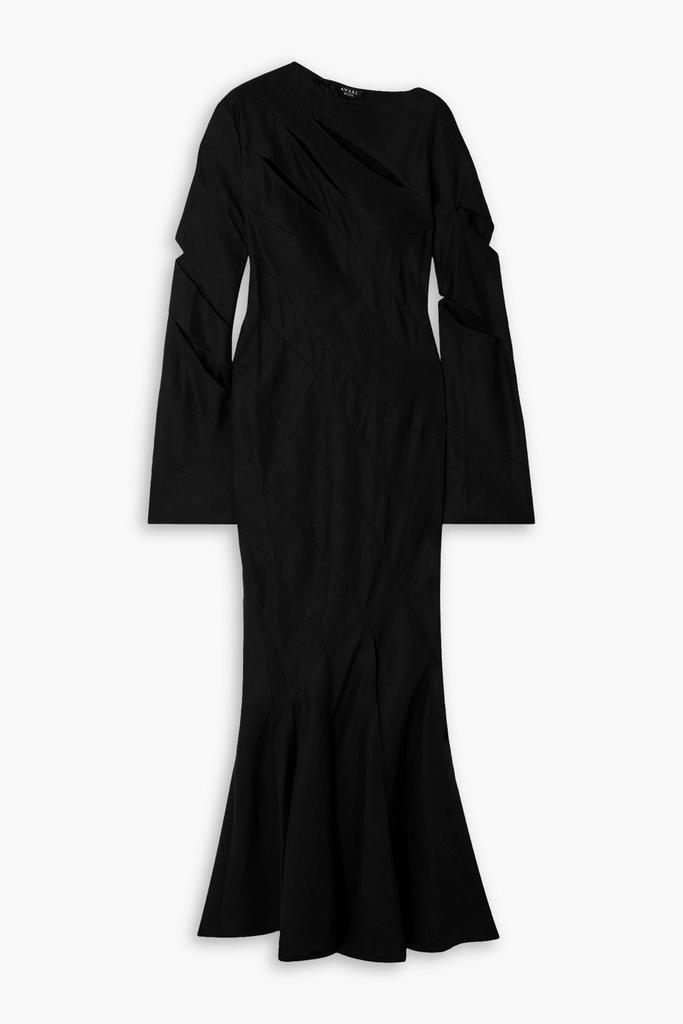 A.W.A.K.E. Mode Cutout linen, cupro and cotton-blend maxi dress